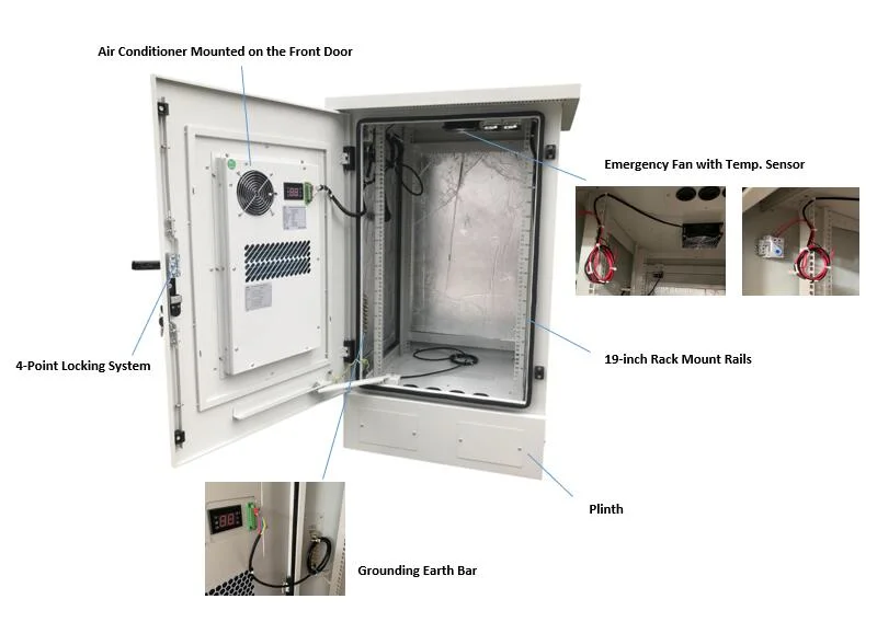 IP55 IP65 12u 16u 18u 24u 32u 42u Outdoor Server Electronics Telecom Custom Cabinet with DC Air Conditioner