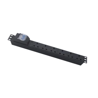 PDU europeo a 6 porte con protezione dall'illuminazione standard britannico a 6 vie 1u 19